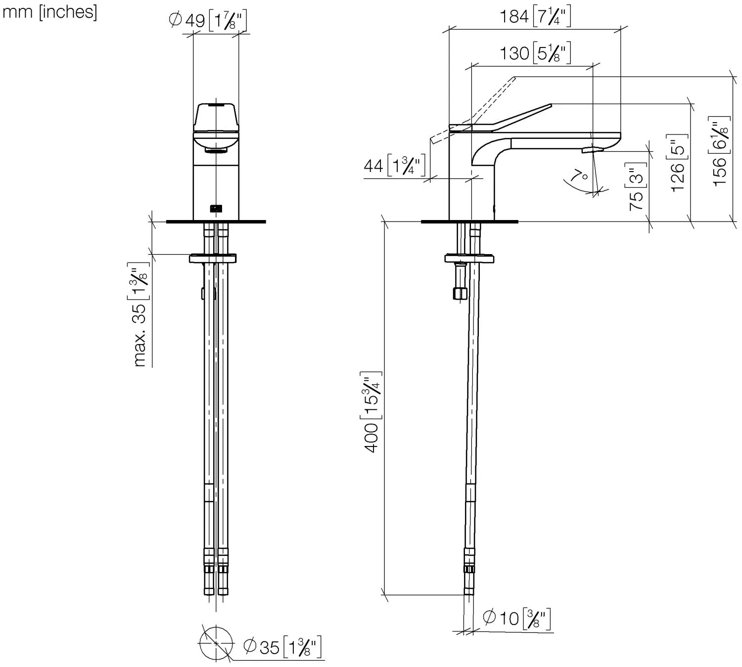 Waschtisch-Einhandbatterie ohne Ablaufgarnitur LISSÉ Chrom 33521845