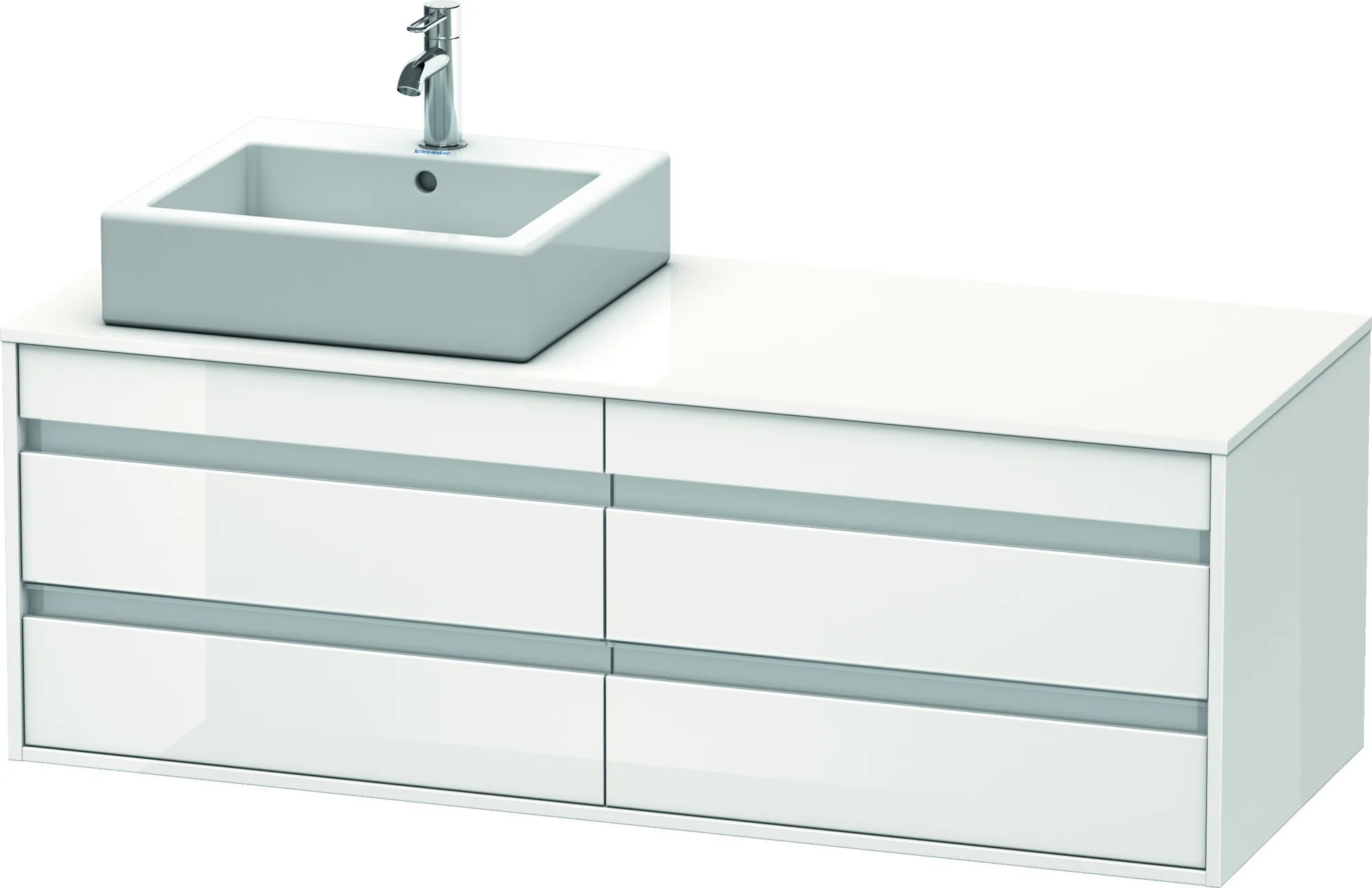 Duravit Waschtischunterschrank wandhängend „Ketho“ 140 × 49,6 × 55 cm Weiß Hochglanz Duravit Waschtischunterschrank wandhängend „Ketho“ 140 × 49,6 × 55 cm Weiß Hochglanz