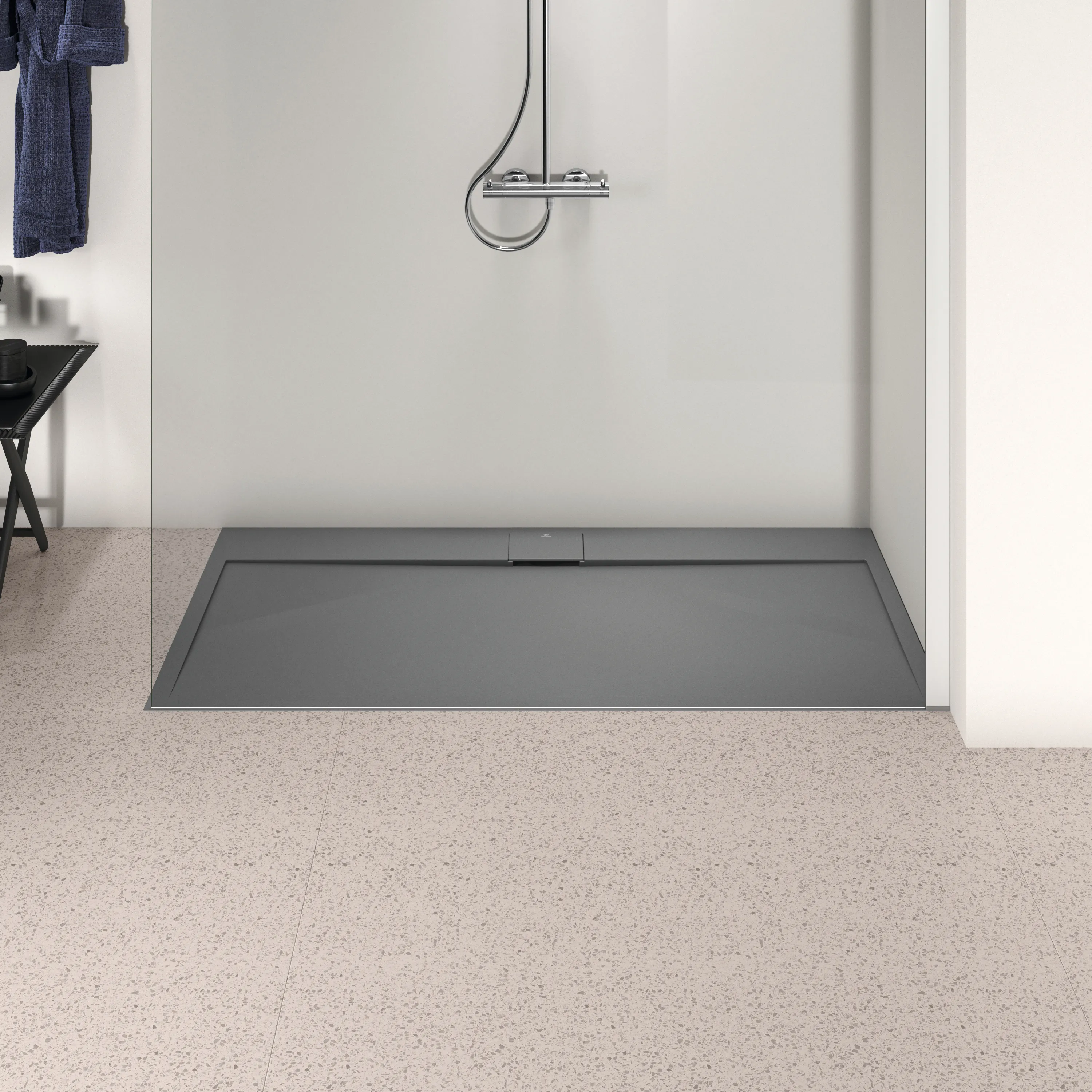 Ideal Standard Duschwanne „UltraFlatSi.life“ 80 × 160 cm in Quarzgrau