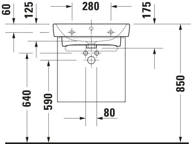 Duravit Waschtischunterschrank wandhängend „No.1“ 49 × 47,8 × 42,6 cm in Beton Matt