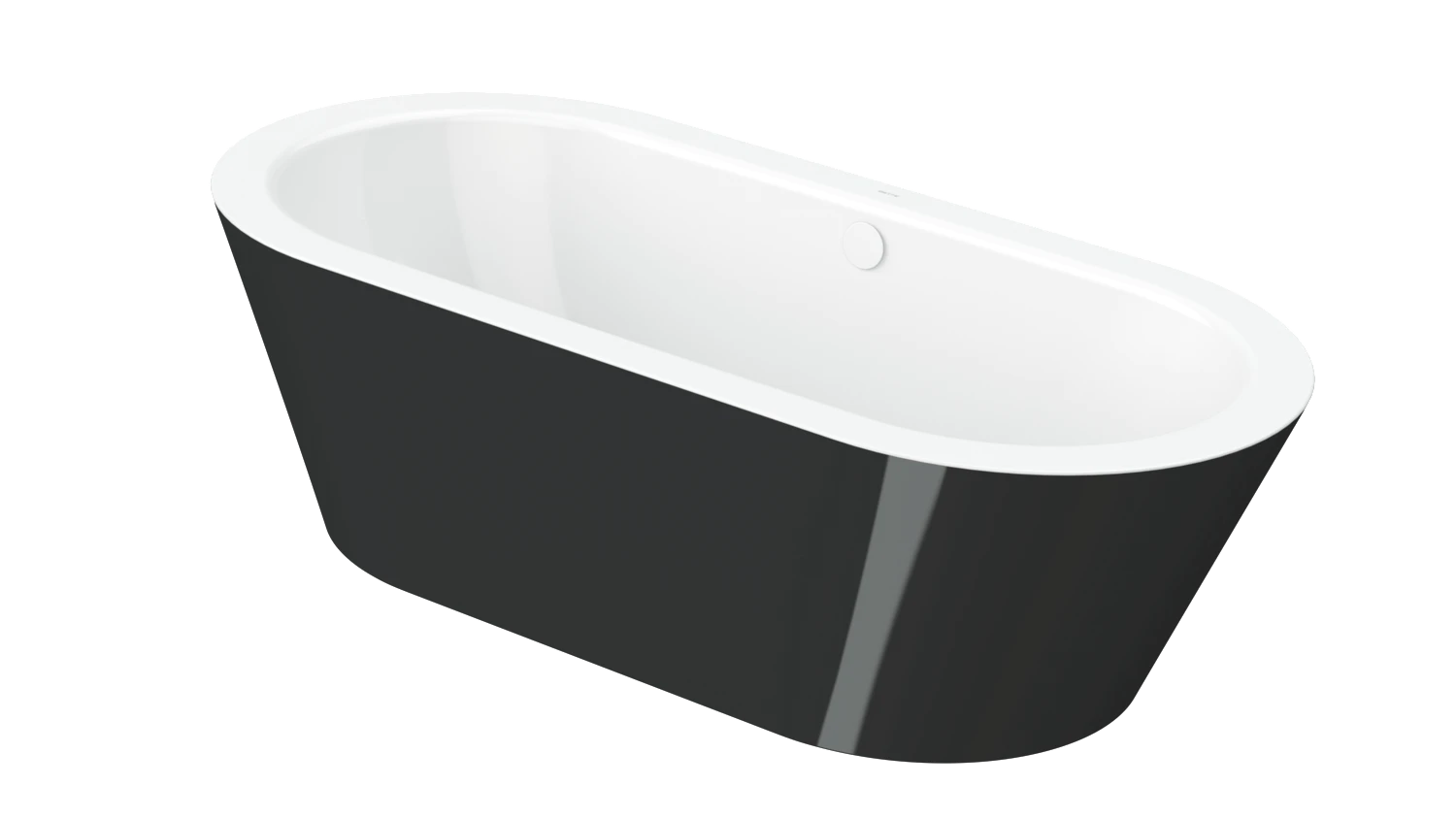 Bette oval Badewanne „BetteStarlet Oval Silhouette“ 195 × 95 cm in Schwarz (glänzend)