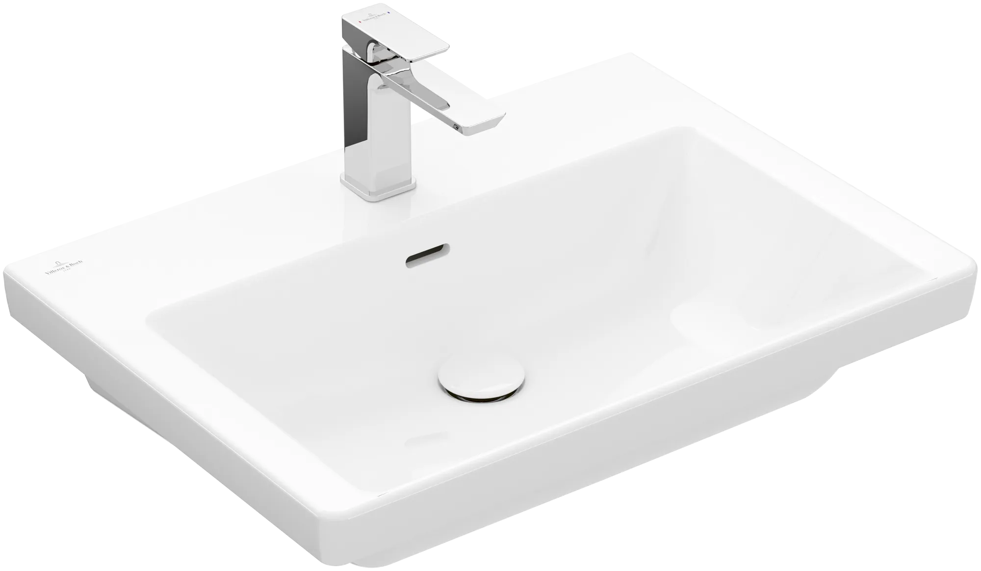 Villeroy & Boch Wandwaschtisch aus TitanCeram „Subway 3.0“ 650 × 470 × 165 mm, ohne Hahnlochbohrung, Hahnlochposition mittig in Weiß Alpin Villeroy & Boch Wandwaschtisch aus TitanCeram „Subway 3.0“ 650 × 470 × 165 mm, ohne Hahnlochbohrung, Hahnlochposition mittig in Weiß Alpin