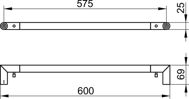 REVA 12801010600 Badetuchhalter mit integriertem Haken 600 mm verchromt REVA 12801010600 Badetuchhalter mit integriertem Haken 600 mm verchromt