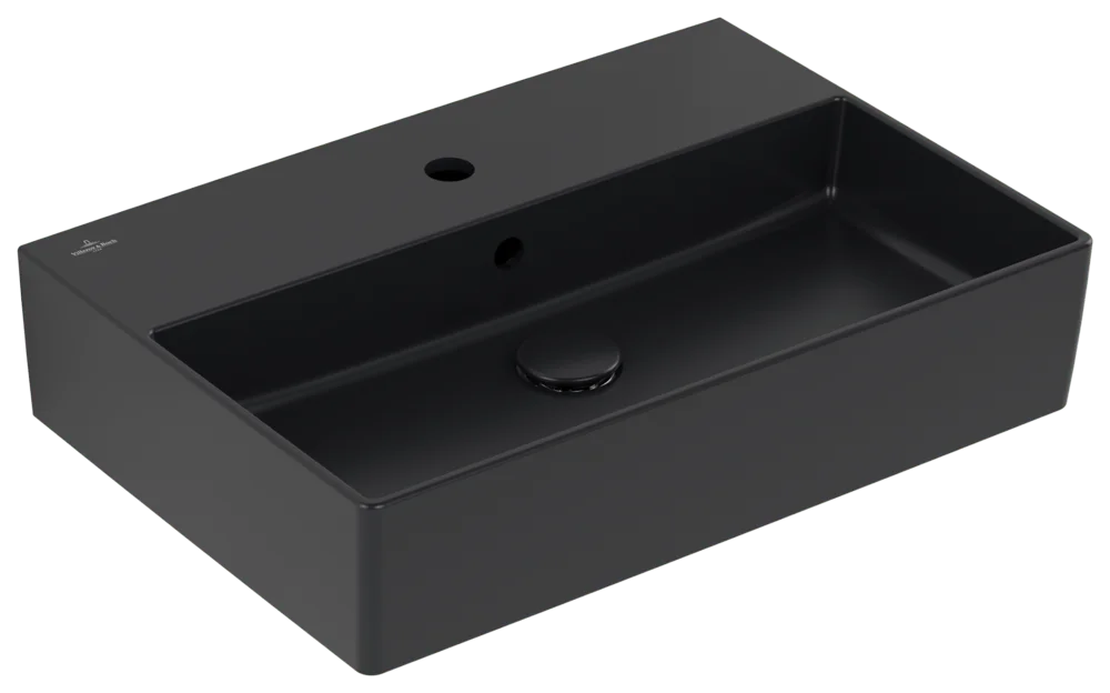 Villeroy & Boch Memento 2.0 Wandwaschbecken Pure Black CeramicPlus 600x420x135mm mit Überlauf Villeroy & Boch Memento 2.0 Wandwaschbecken Pure Black CeramicPlus 600x420x135mm mit Überlauf