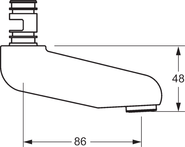 HA Auslauf HANSA 0268 L=86 Ausladung 86 mm Chrom