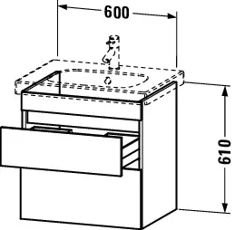 Duravit Waschtischunterschrank wandhängend „DuraStyle“ 60 × 61 × 45,3 cm
