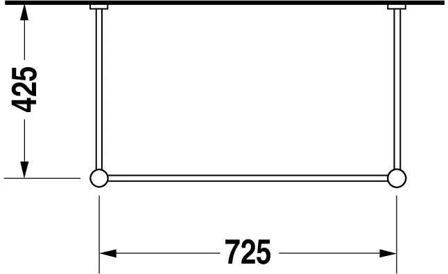 Duravit Vero Metallkonsole Chrom Poliert, höhenverstellbar, 425x725x(715-780) mm, Bodenstehend mit Wandbefestigung