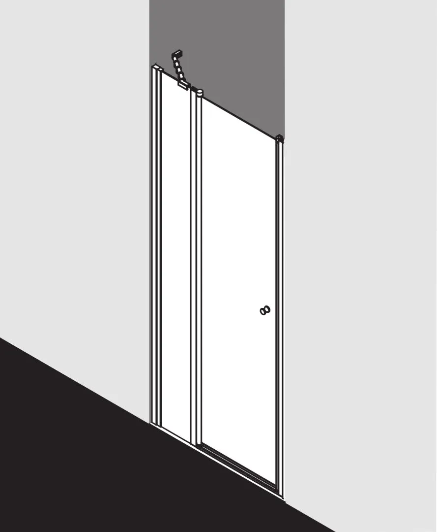 Kermi Duschdesign IBIZA 2000 Schwingtür mit Festfeld, 1750x750mm, Silber Mattglanz