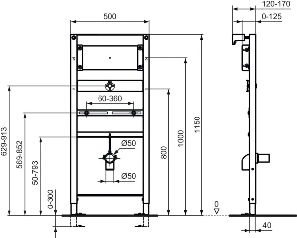 Ideal Standard Vorwand-/Einbauelement für Urinal „ProSys“ 115 × 50 × 12 cm Ideal Standard Vorwand-/Einbauelement für Urinal „ProSys“ 115 × 50 × 12 cm