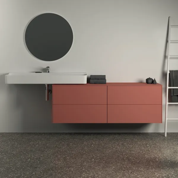 Ideal Standard Waschtischunterschrank „Conca“ 158,7 × 55 × 50,5 cm Sunset matt lackiert Ideal Standard Waschtischunterschrank „Conca“ 158,7 × 55 × 50,5 cm Sunset matt lackiert