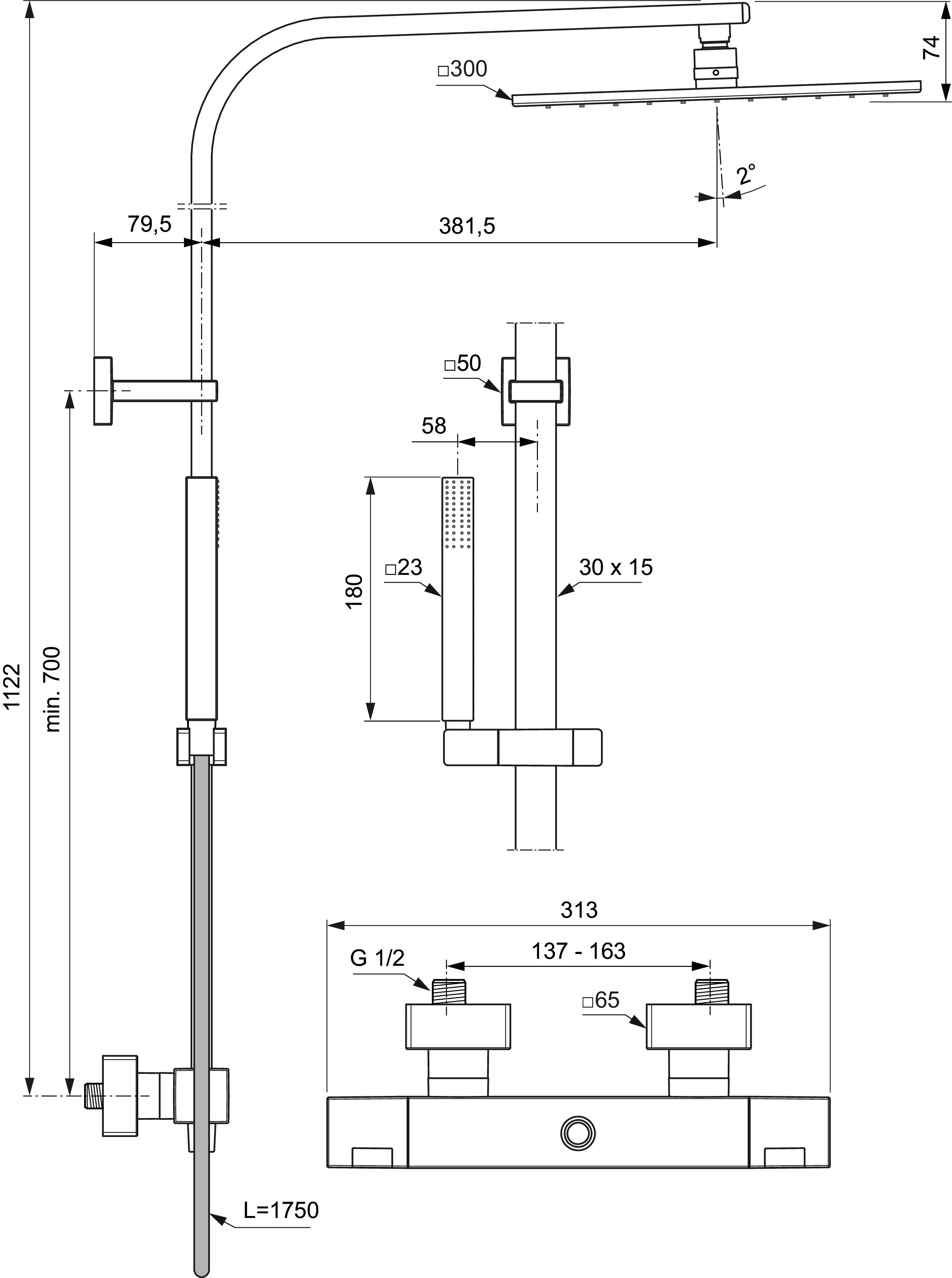 Ideal Standard Duschsystem „CerathermC100“