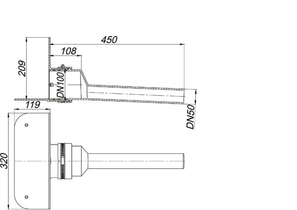 Attikaablauf FPO-PP, DN 50 Attikaablauf FPO-PP, DN 50