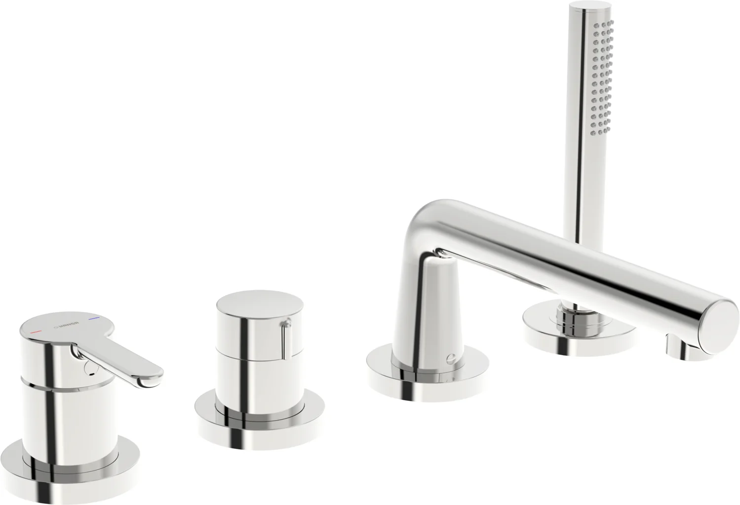 HansaDESIGNO Style Wannenarmatur, Einhebelmischer Fertigmontageset für Wanne/Brause, Rosette rund 3-strahlig DN15 Chrom HansaDESIGNO Style Wannenarmatur, Einhebelmischer Fertigmontageset für Wanne/Brause, Rosette rund 3-strahlig DN15 Chrom