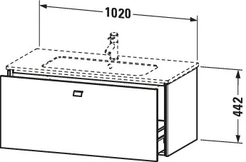 Duravit Waschtischunterschrank wandhängend „Brioso“ 102 × 44,2 × 47,9 cm in Weiß Hochglanz