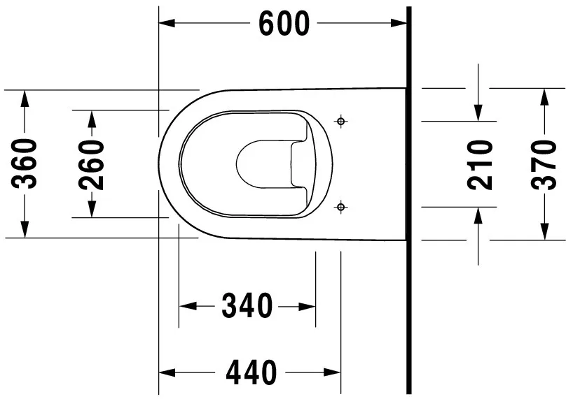 Stand-Tiefspül-WC back to wall „ME by Starck“ 37 × 40 × 60 cm, Abgang waagerecht Stand-Tiefspül-WC back to wall „ME by Starck“ 37 × 40 × 60 cm, Abgang waagerecht