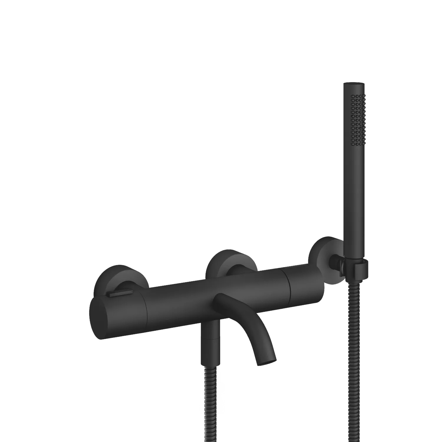 Dornbracht META Wannen-Thermostat für Wandmontage mit Schlauchbrausegarnitur Schwarz matt