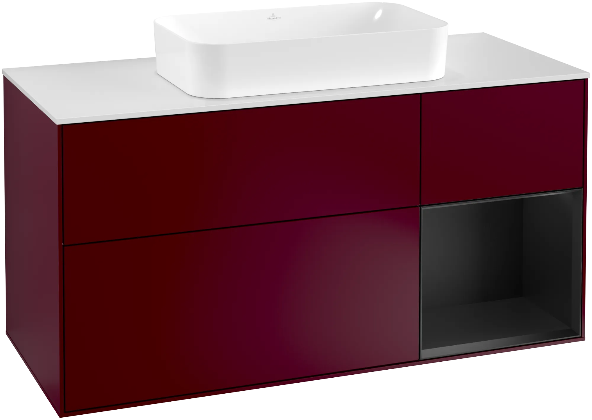 Villeroy & Boch Waschbeckenunterschrank Finion F30, 1200x603x501mm, Eckig, mit Beleuchtung