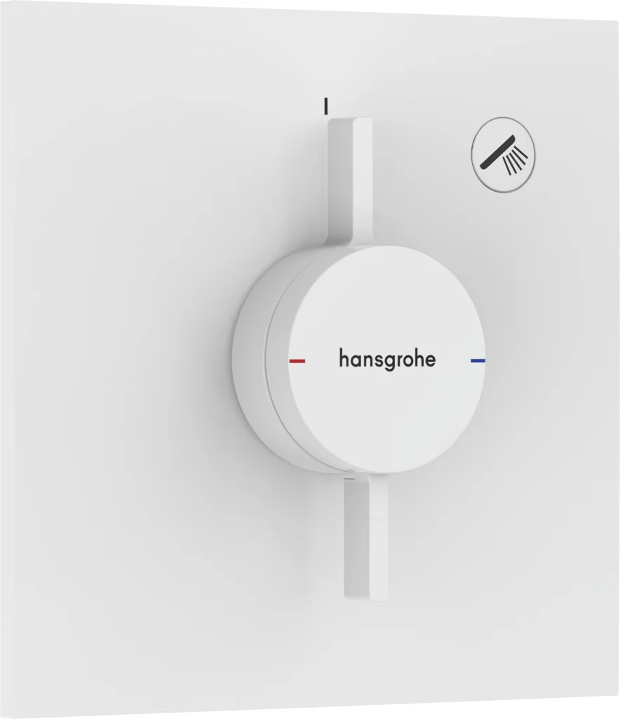 Hansgrohe DuoTurn E Mischer Unterputz, 1 Verbraucher, mattweiß, flache Rosette, Keramikmischsystem, max. Durchflussmenge 29,5 l/min bei 3 bar