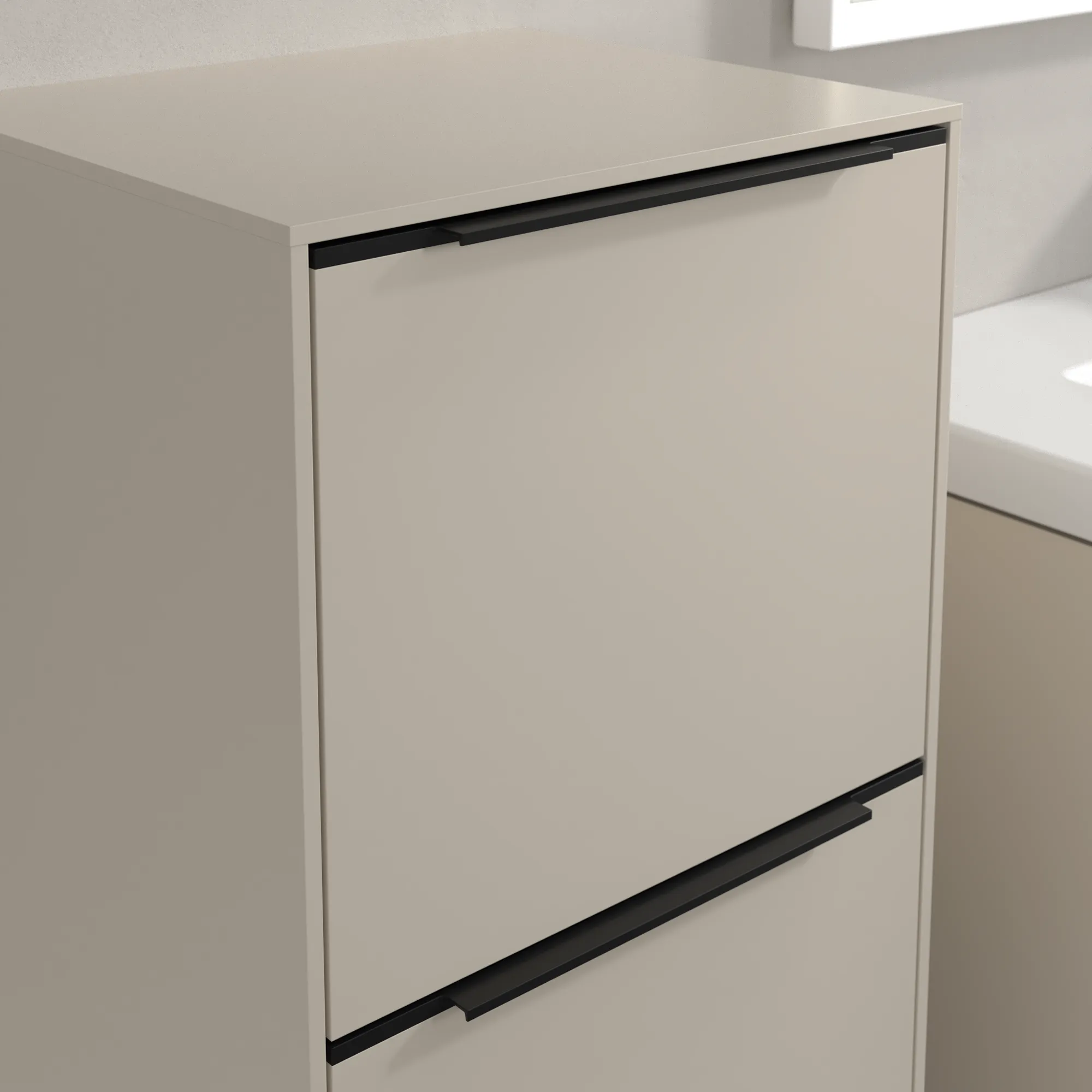 Villeroy & Boch Seitenschrank „Subway 3.0“ 40 × 86 × 36,2 × 36,2 cm 1 Auszug, 1 Tür, Anschlag (Scharnier) links, 1 Tür, Anschlag links