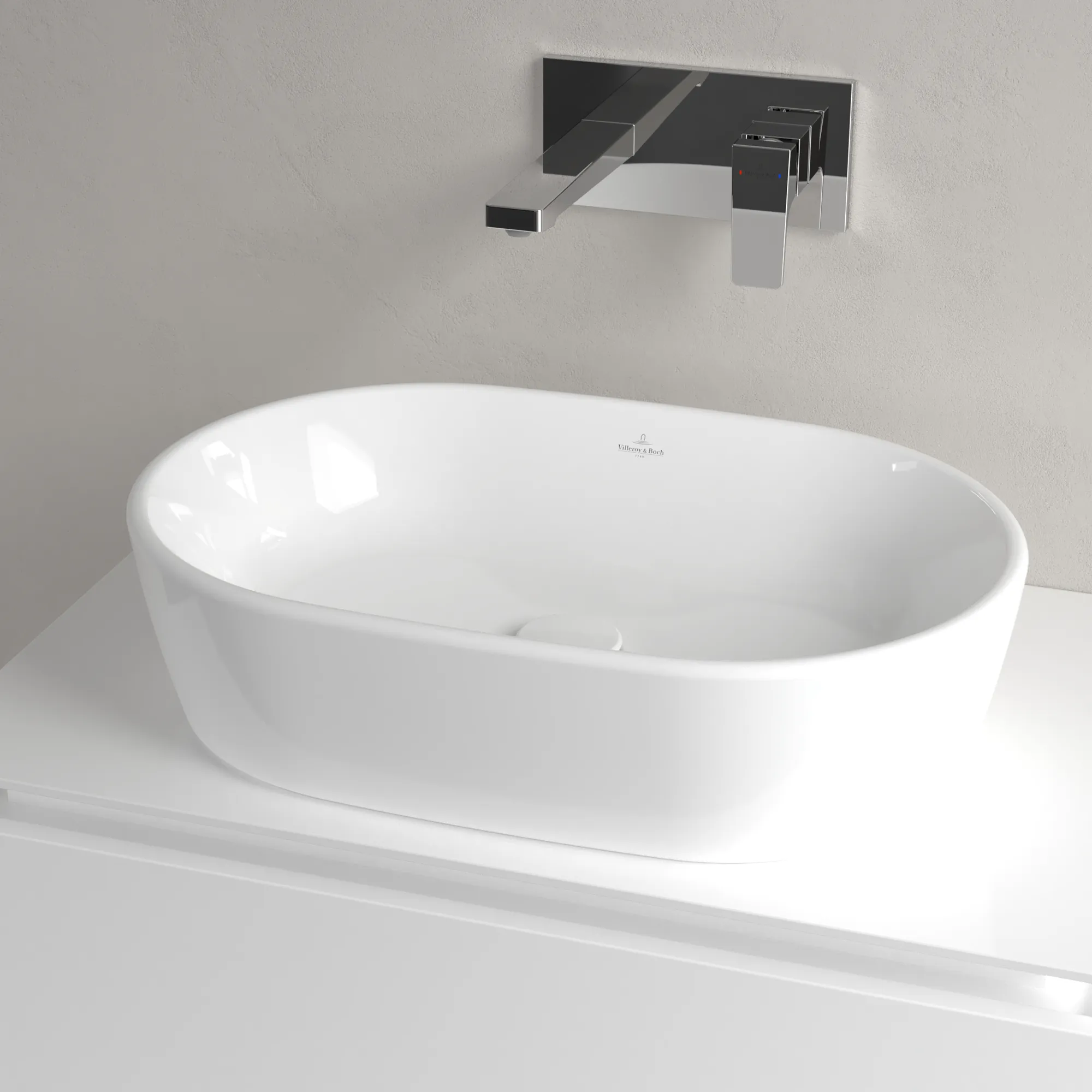Villeroy & Boch Aufsatzwaschbecken Architectura, oval, weiß Alpin CeramicPlus, 155 mm hoch, 600x400 mm, ohne Überlauf