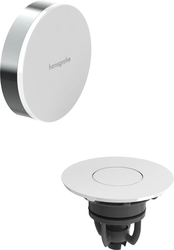 Flexaplus Fertigset Ablauf- und Überlaufgarnitur, Oberfläche Deckel: Weiß Hochglanz, Oberfläche Rahmen: Chrom Flexaplus Fertigset Ablauf- und Überlaufgarnitur, Oberfläche Deckel: Weiß Hochglanz, Oberfläche Rahmen: Chrom