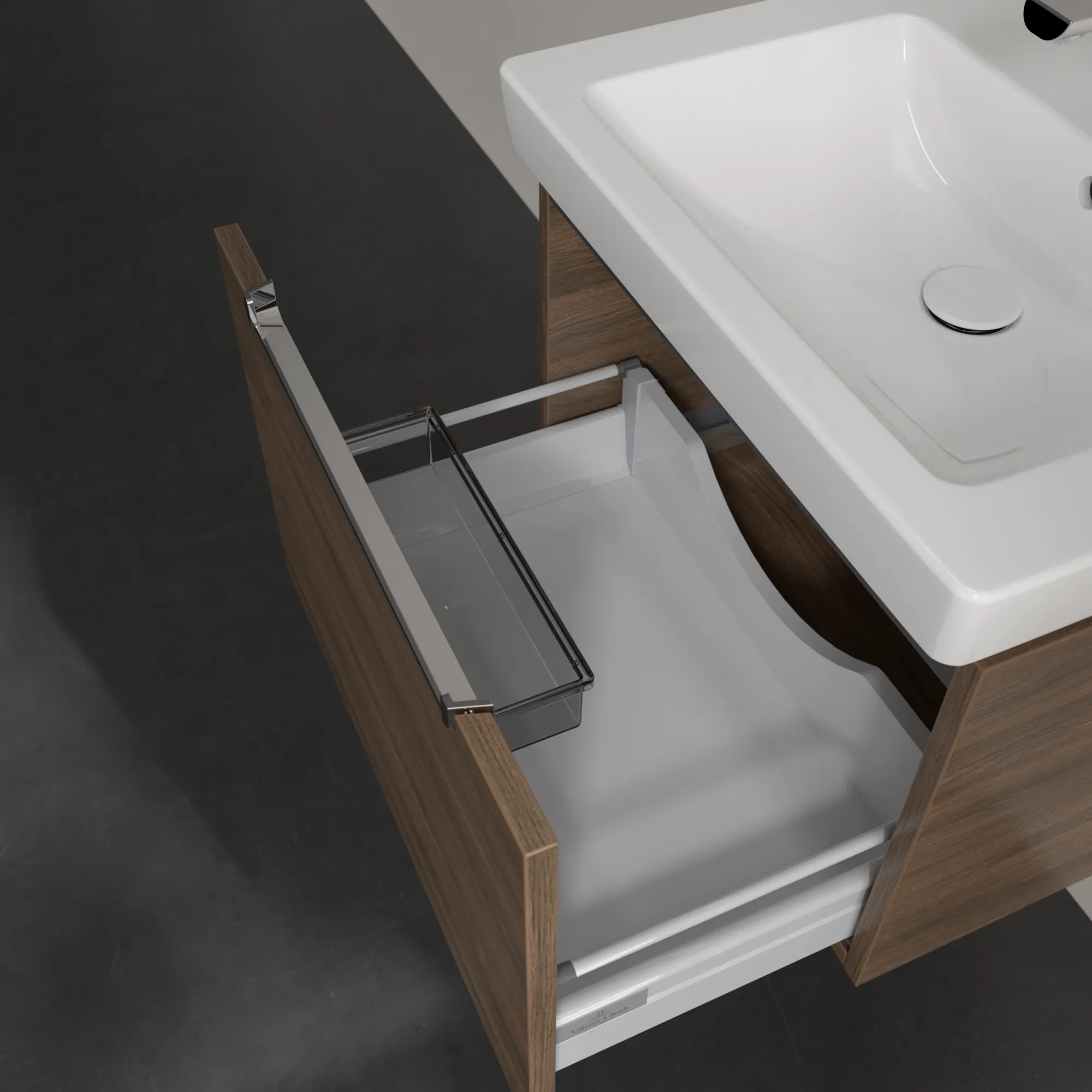 Villeroy & Boch Waschtischunterschrank „Subway 2.0“ 587 × 420 × 454 mm Arizona Oak, für Becken mittig, ohne Beleuchtung Villeroy & Boch Waschtischunterschrank „Subway 2.0“ 587 × 420 × 454 mm Arizona Oak, für Becken mittig, ohne Beleuchtung