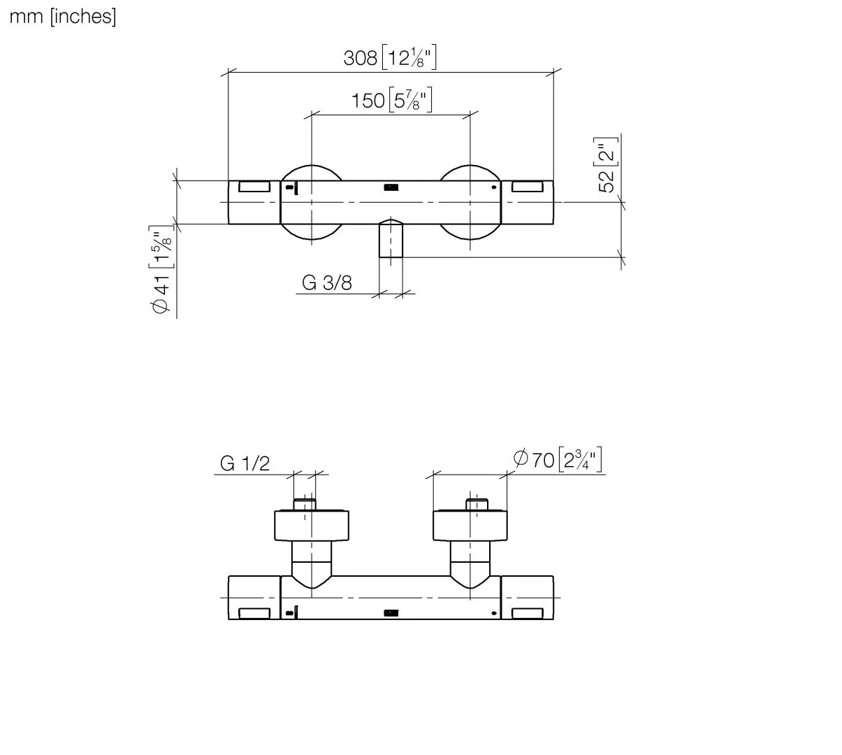 Dornbracht Brause-Thermostat für Wandmontage, Serie SERIENSPEZIFISCH, Chrom, mit Mengenregulierung und FlowReduce-Funktion, Anschluss 1/2", Brauseabgang 3/8" Dornbracht Brause-Thermostat für Wandmontage, Serie SERIENSPEZIFISCH, Chrom, mit Mengenregulierung und FlowReduce-Funktion, Anschluss 1/2", Brauseabgang 3/8"