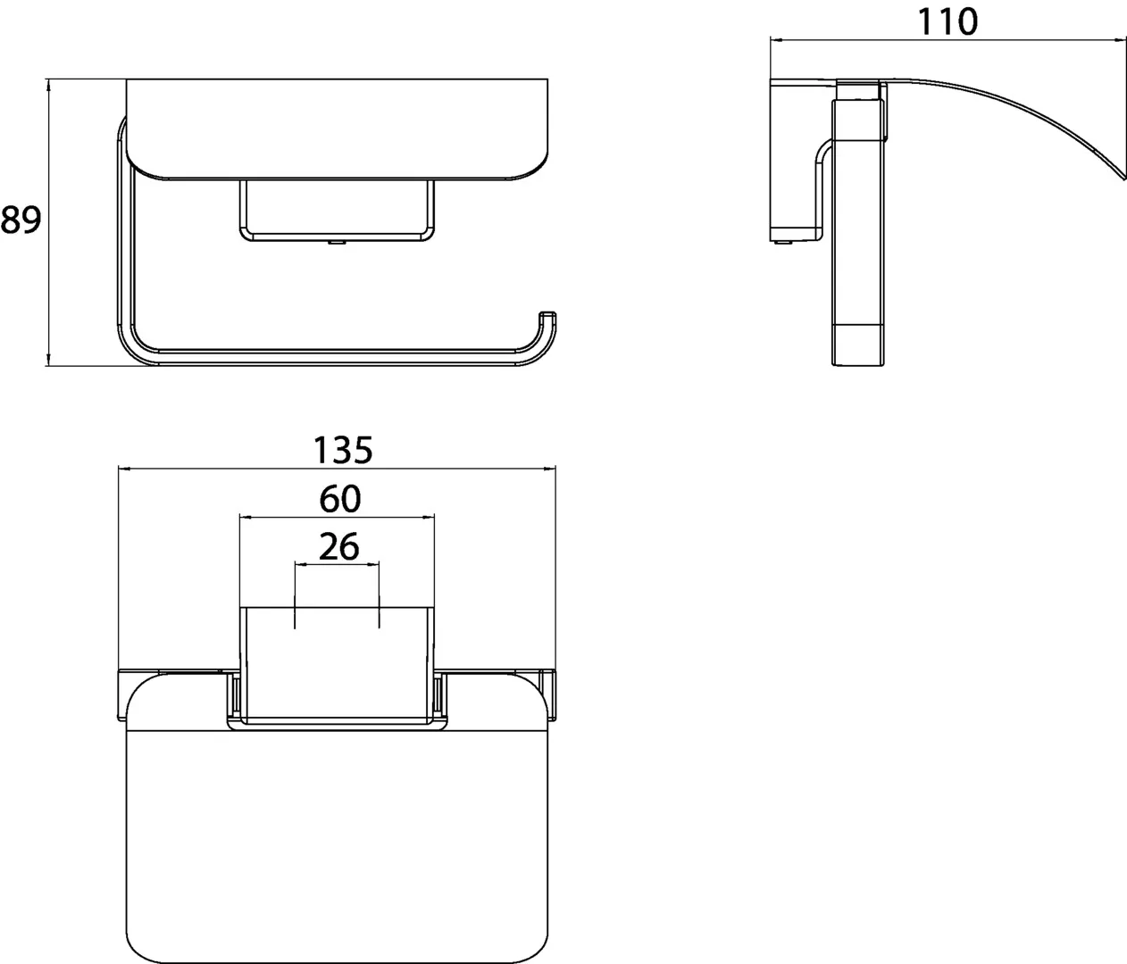 cue Papierhalter mit Deckelschwarz cue Papierhalter mit Deckelschwarz