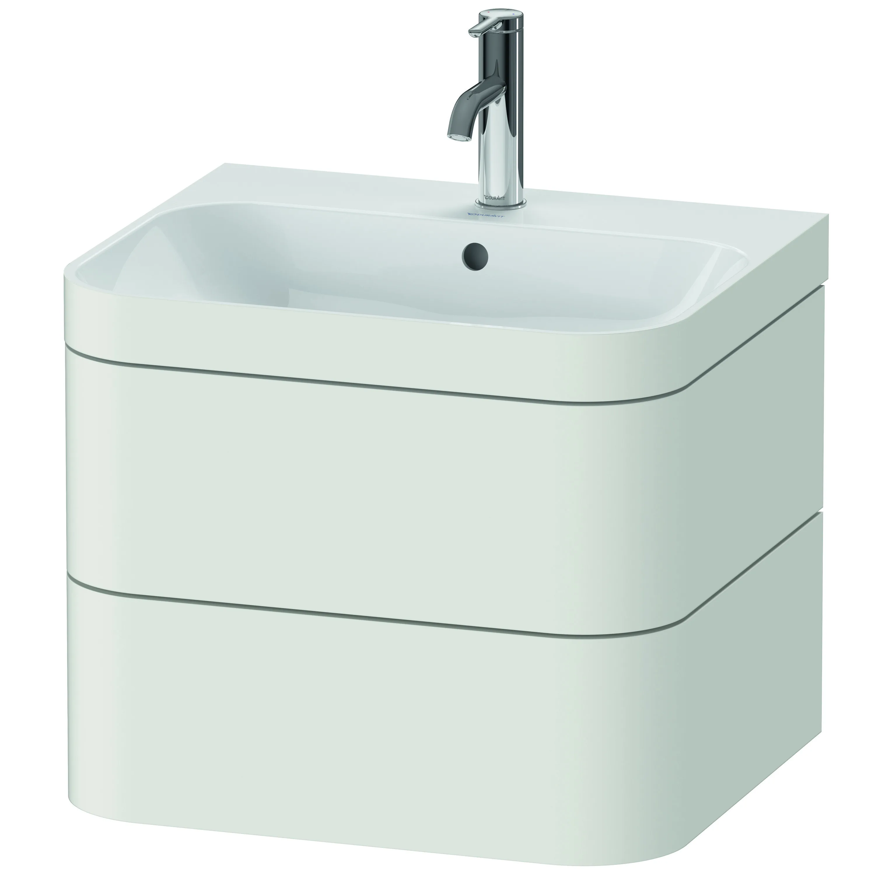 Duravit Waschtischunterschrank c-shaped Set wandhängend „Happy D.2 Plus“ 57,5 × 48 × 49 cm Nordic Weiß Seidenmatt