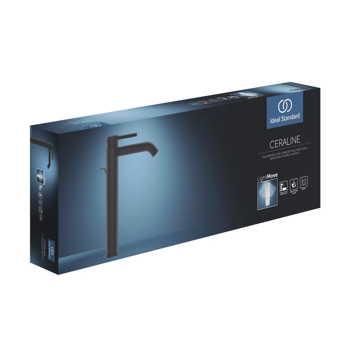 Ideal Standard Waschtischarmatur Ceraline BC194XG, verlängerter Sockel, Silk Black Ideal Standard Waschtischarmatur Ceraline BC194XG, verlängerter Sockel, Silk Black