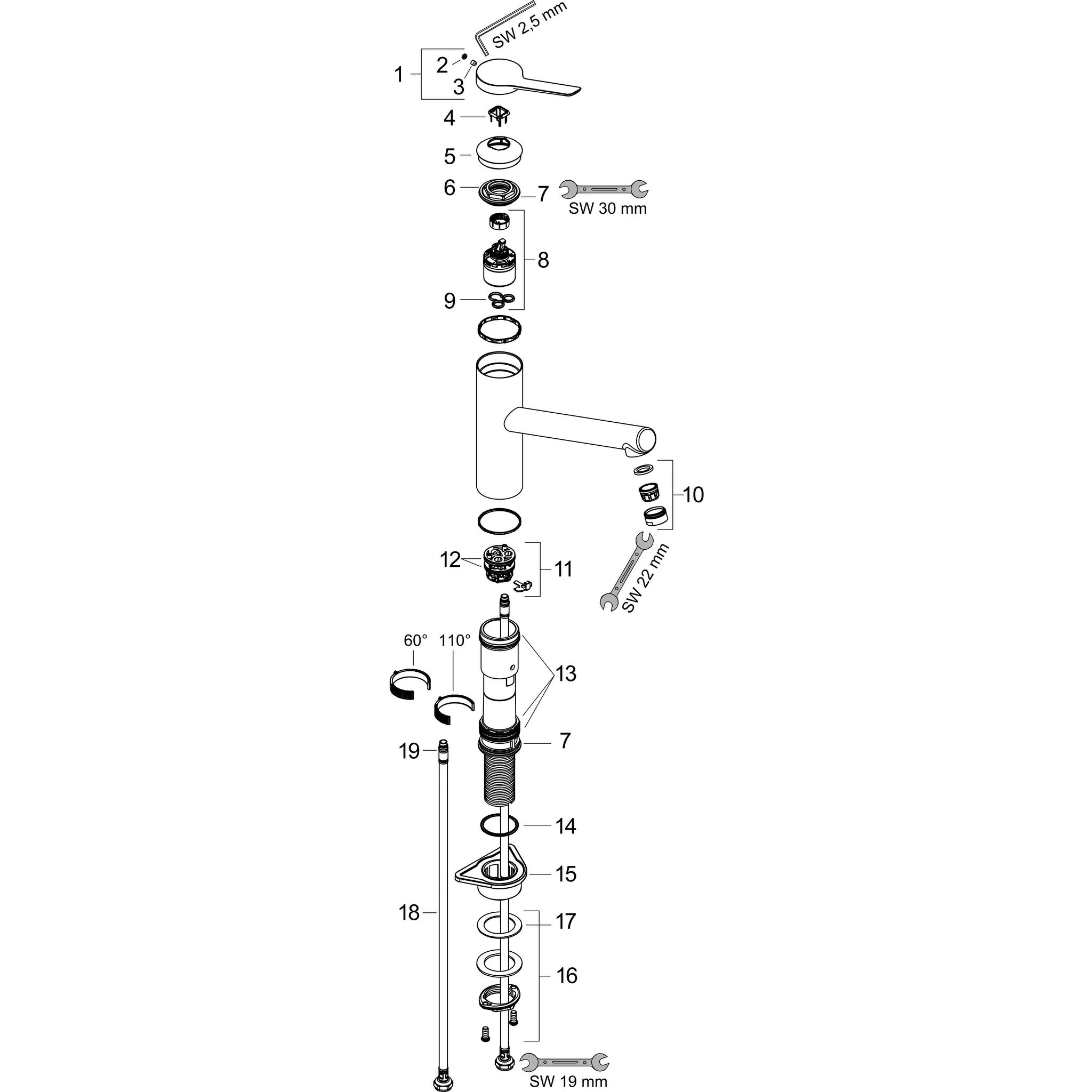 Hansgrohe Zesis M33 Einhebel-Küchenmischer 150, 1jet mattschwarz, Schwenkbereich einstellbar in 3 Stufen auf 60°, 110° oder 360°, Normalstrahl, maximale Durchflussmenge bei 3 bar: 11,6 l/min, Keramikmischsystem, Temperaturbegrenzung einstellbar, für Durc