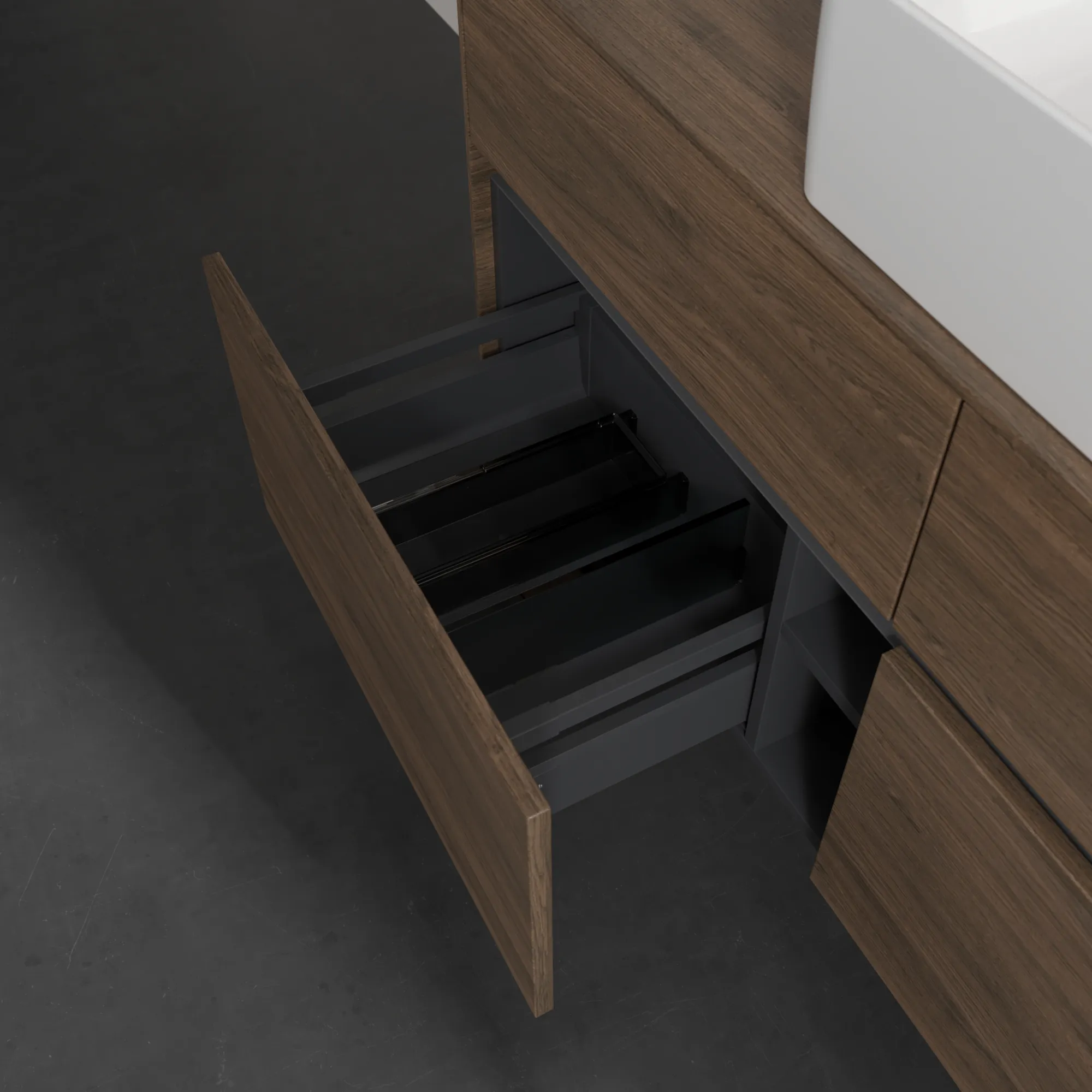Villeroy & Boch Waschtischunterschrank „Collaro“ 1200 × 548 × 500 mm Arizona Oak, ohne Beleuchtung, für Becken mittig