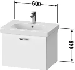 Duravit Waschtischunterschrank wandhängend „XBase“ 60 × 44,8 × 45,8 cm in Weiß Matt