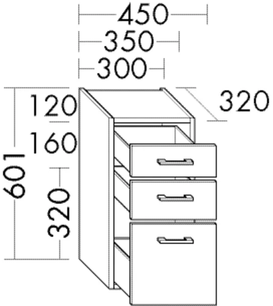 burgbad Hochschrank „Sys30“ 340 × 601 × 360 mm in Weiß Matt
