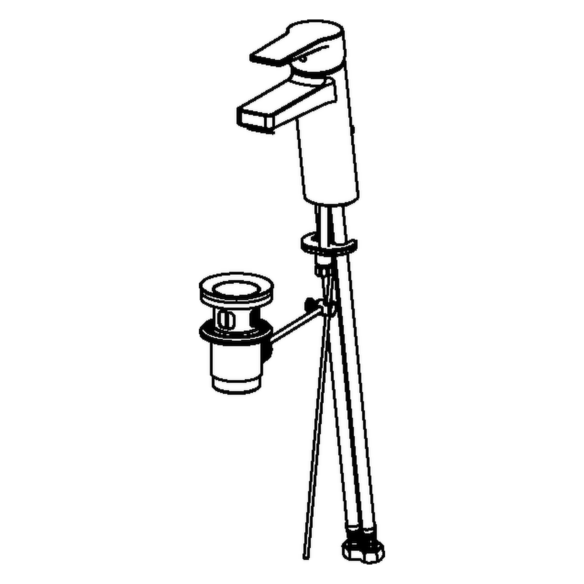 Einhand-Waschtischarmatur „Twist XL“ Ausladung 123 mm in Chrom