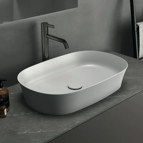 Waschbecken „Ipalyss“ 60 × 38 × 12 cm in Seidenweiß