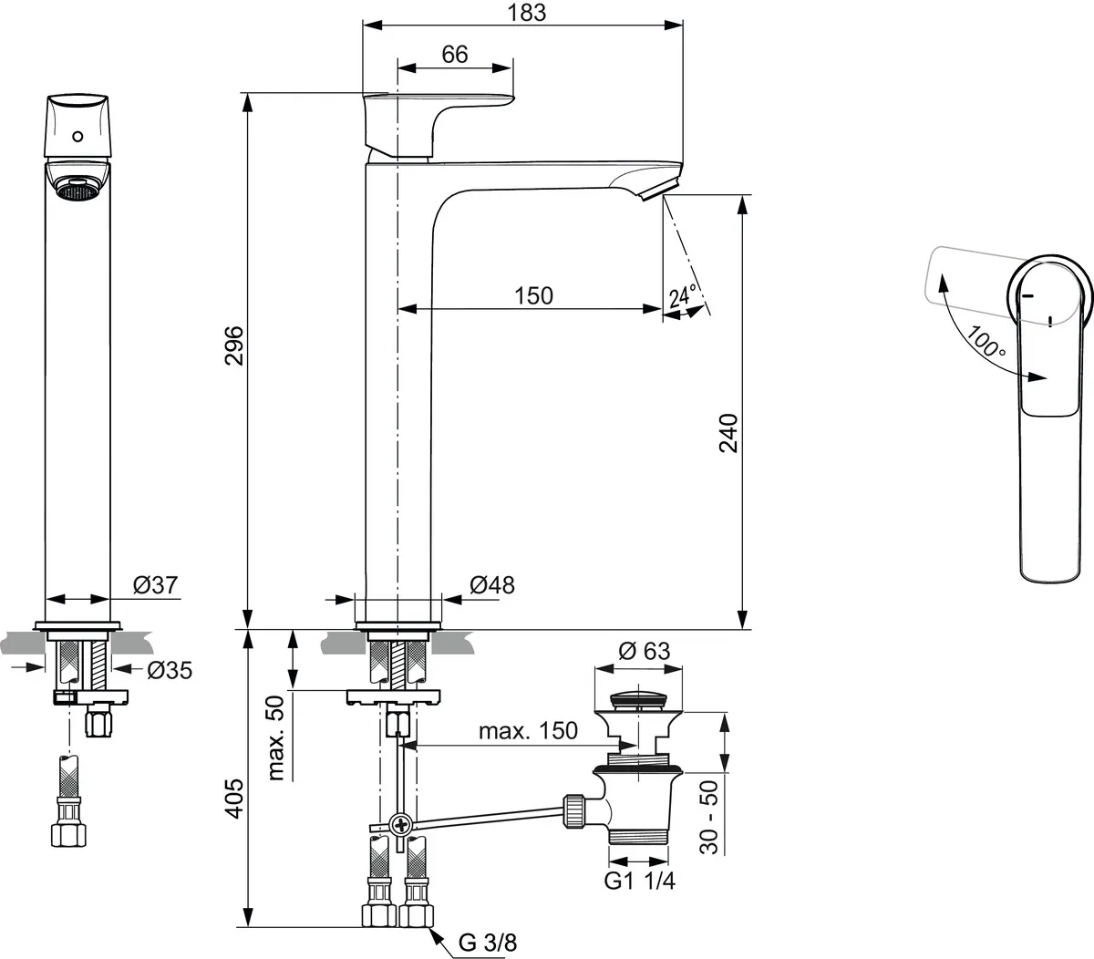 Waschtischarmatur Connect Air, Slim, BlueStart, mit verlängerter Sockel, mit Ablaufgarnitur, Brushed Gold Waschtischarmatur Connect Air, Slim, BlueStart, mit verlängerter Sockel, mit Ablaufgarnitur, Brushed Gold