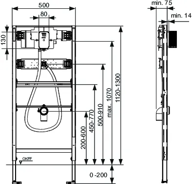TECEprofil Urinalmodul mit TECE-Spülergehäuse U 2 TECEprofil Urinalmodul mit TECE-Spülergehäuse U 2