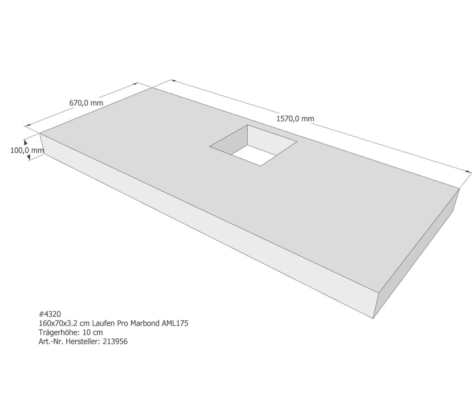 Duschwannenträger passend für Laufen Marbond_Pro 160 × 70 × 3,2 cm Duschwannenträger passend für Laufen Marbond_Pro 160 × 70 × 3,2 cm
