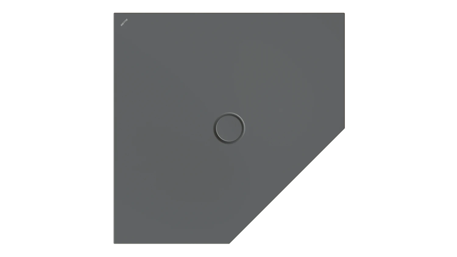 Bette fünfeck Duschwanne „BetteFloor Caro“ 100 × 100 cm in Raven