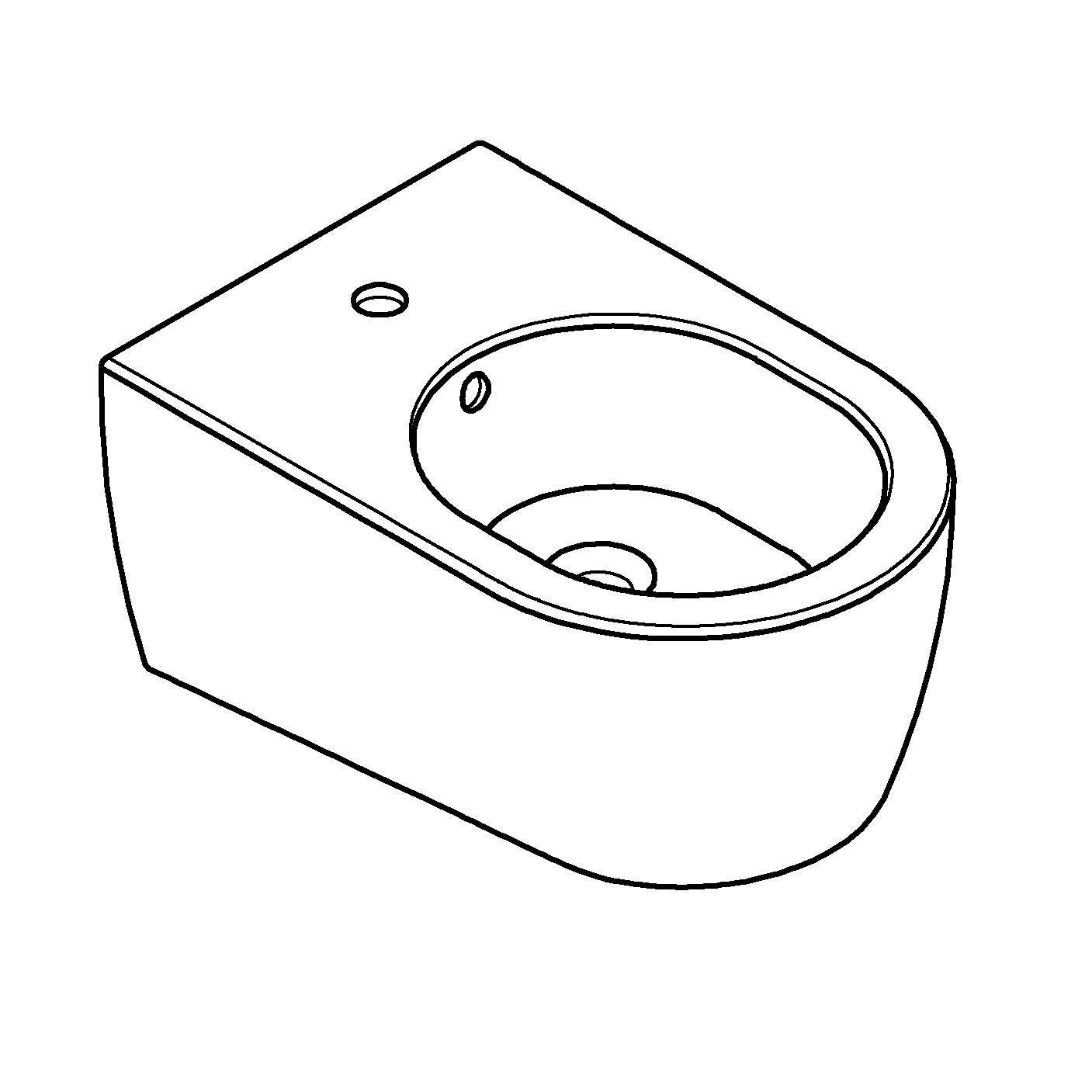 Wandbidet Essence 39574_H, 1 Hahnloch, mit Überlauf, aus Sanitärkeramik, PureGuard Hygieneoberfläche, alpinweiß