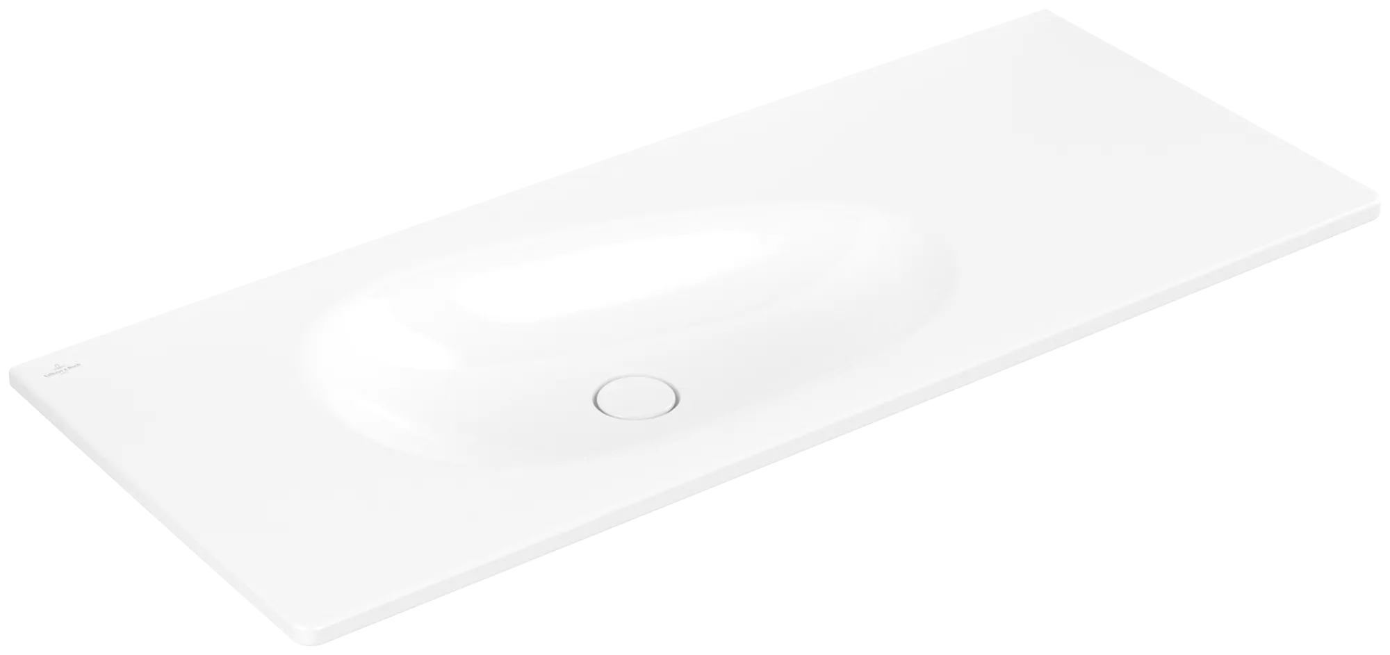 Villeroy & Boch Wandwaschtisch „Antao“ 1200 × 500 × 150 mm, ohne Hahnlochbohrung, für Becken links in Weiß Alpin