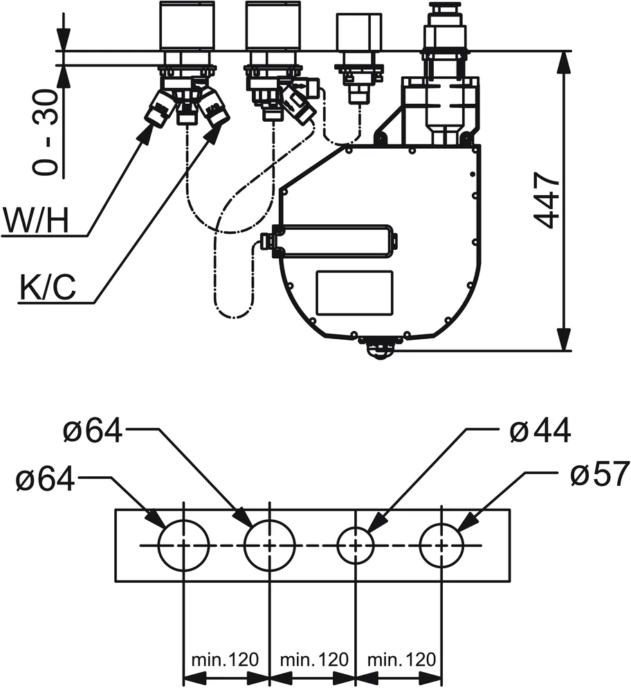 Hansa UP-Rohbauset Bade- und Brausearmatur Hansa 4.0 Kartusche 5304 DN20, Wannenrandmontage, Unterputz, Chrom Hansa UP-Rohbauset Bade- und Brausearmatur Hansa 4.0 Kartusche 5304 DN20, Wannenrandmontage, Unterputz, Chrom