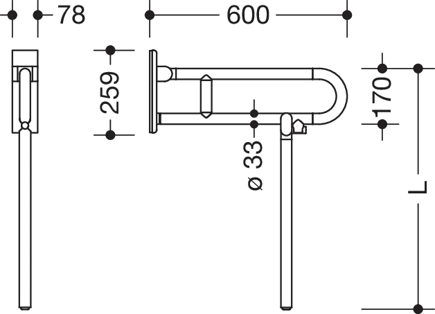 HEWI Stützklappgriff mobil „Serie 801“ HEWI Stützklappgriff mobil „Serie 801“