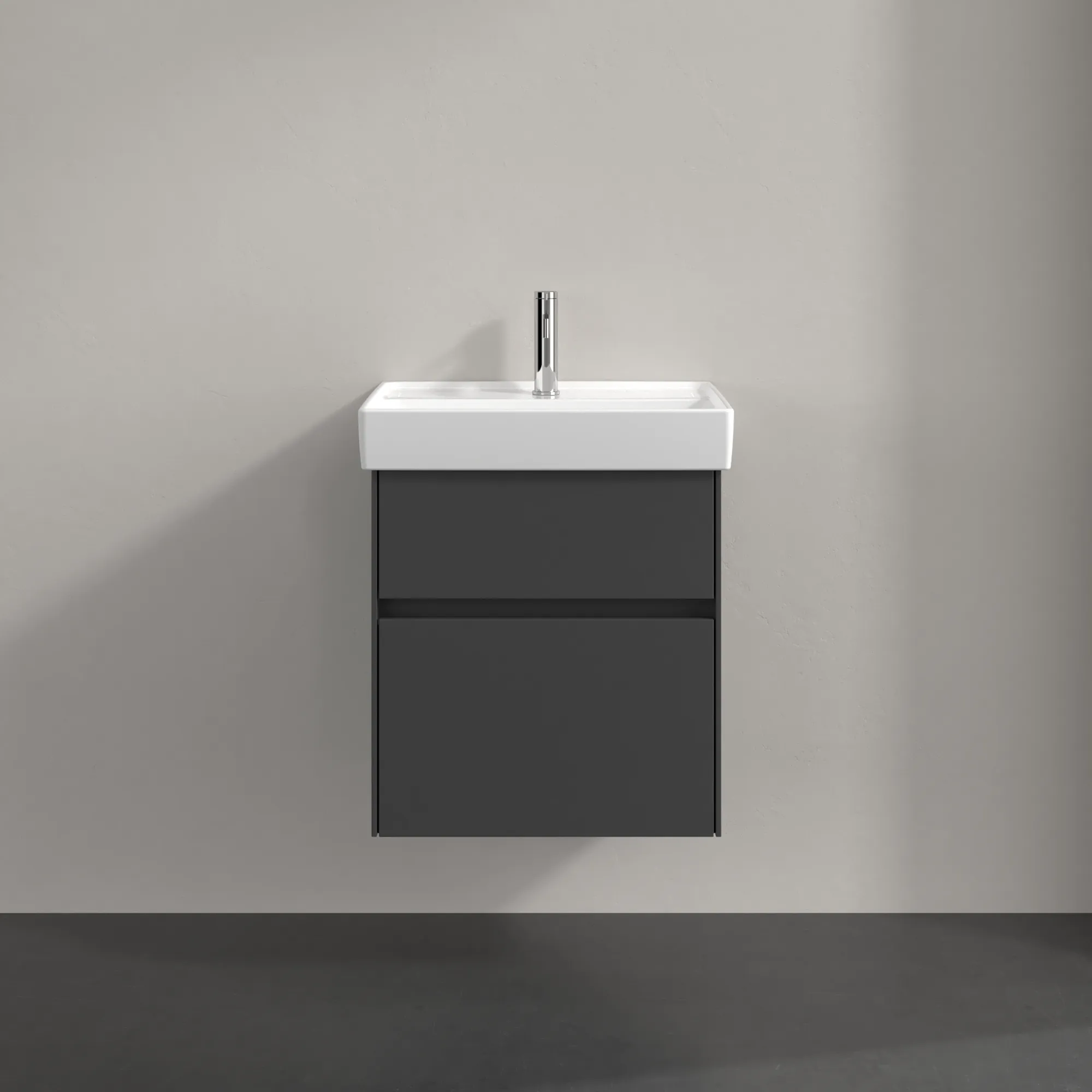 Villeroy & Boch Waschtischunterschrank „Collaro“ 510 × 546 × 414 mm Graphite, für Becken mittig, ohne Beleuchtung Villeroy & Boch Waschtischunterschrank „Collaro“ 510 × 546 × 414 mm Graphite, für Becken mittig, ohne Beleuchtung