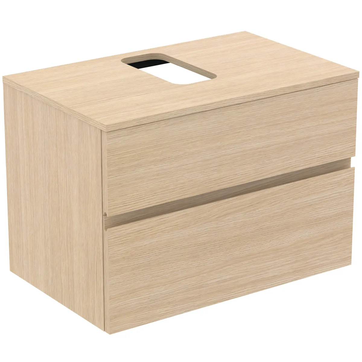 Ideal Standard Waschtischunterschrank Finesse Eiche weiß, 802x505x558mm, 2 Auszüge