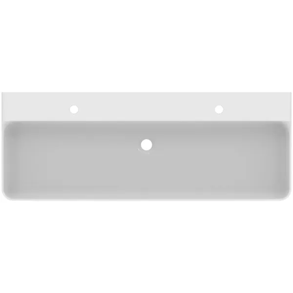 Waschbecken „Conca“ 120 × 45 × 14,5 cm, Hahnlochposition links und rechts in Weiß