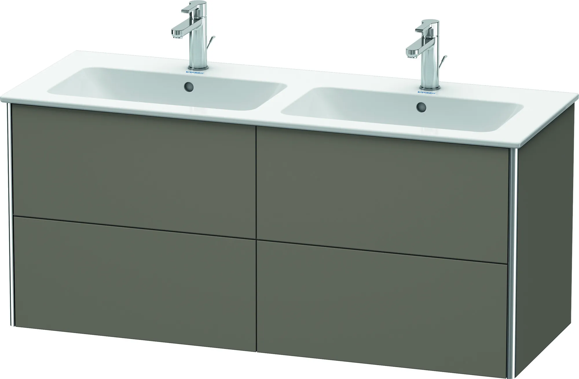 Duravit Waschtischunterschrank wandhängend „XSquare“ 128 × 56 × 47,8 cm Flannel Grey Seidenmatt