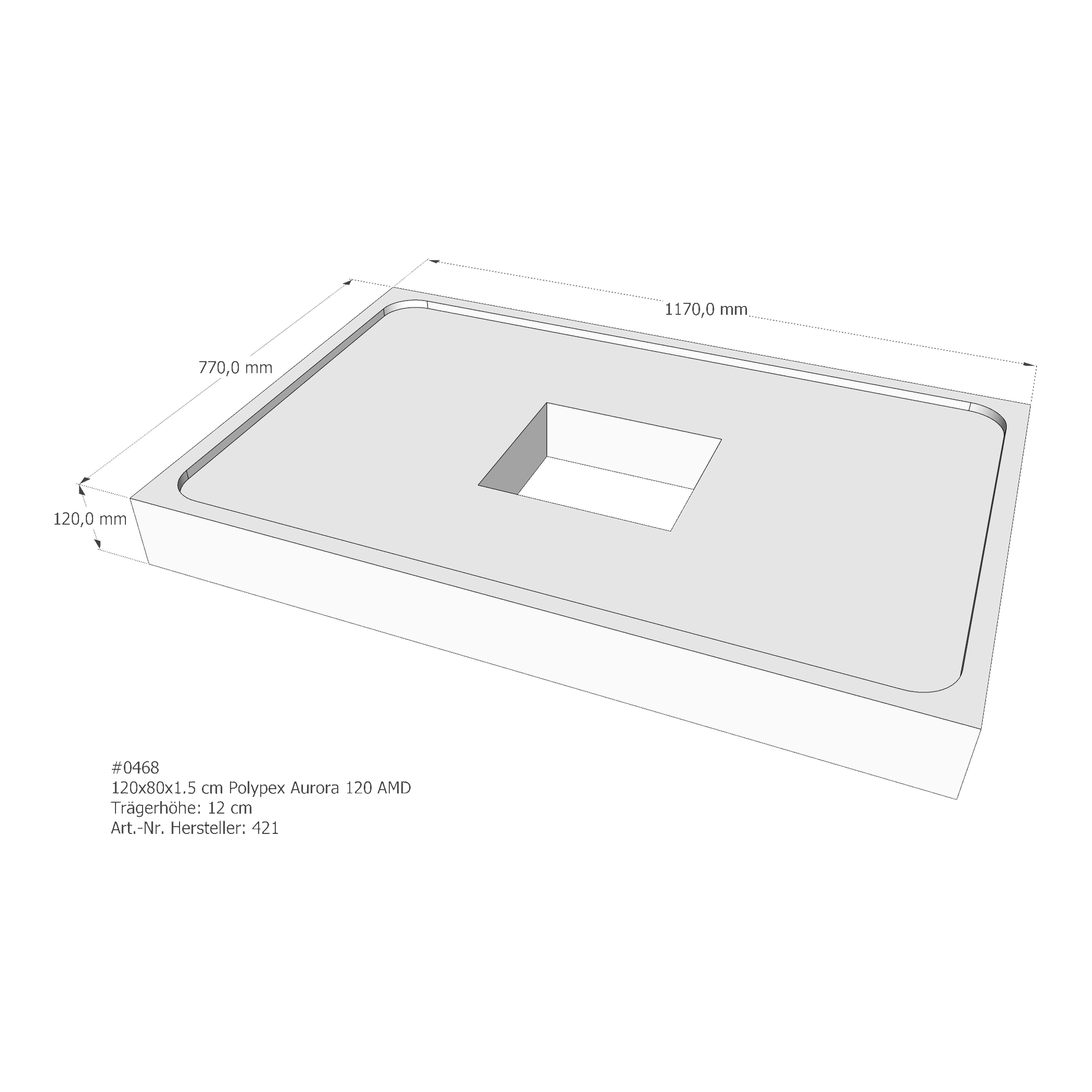 Duschwannenträger für Polypex Aurora 120 120 × 80 × 1,5 cm