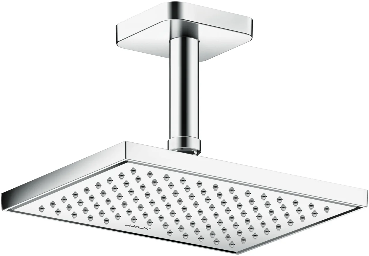 Hansgrohe AXOR ShowerSolutions Kopfbrause 1jet EcoSmart, Chrom, 245 x 185 mm, winkelverstellbar, abnehmbar zur Reinigung